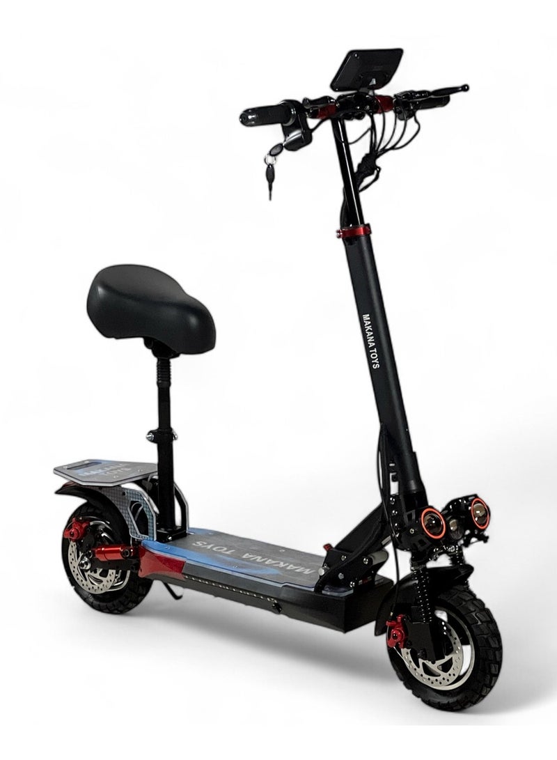 AL BADER Electric Scooter V3 Pro, Max Speed 70 KM/H Range 30-35 KM, Monster Scooter 1200W Motor, 48V-15Ah Battery, Electric Foldable Scooter Double Suspensions With Adjustable Seat & 10 Inch Size Tires - Image 1